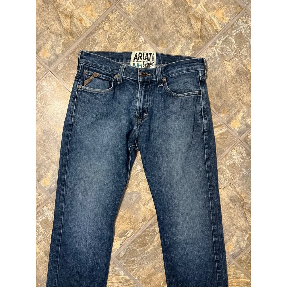 Ariat M7 Rocker Straight Leg Jeans Men 32x36 Blue Western Denim Workwear